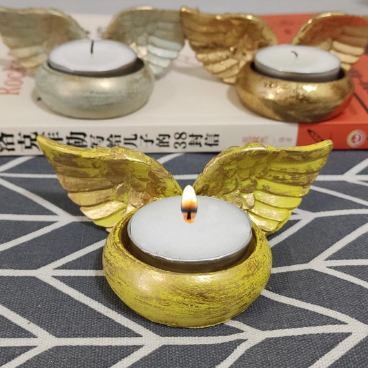 Resin Angel Wings Memorial Candle Holder