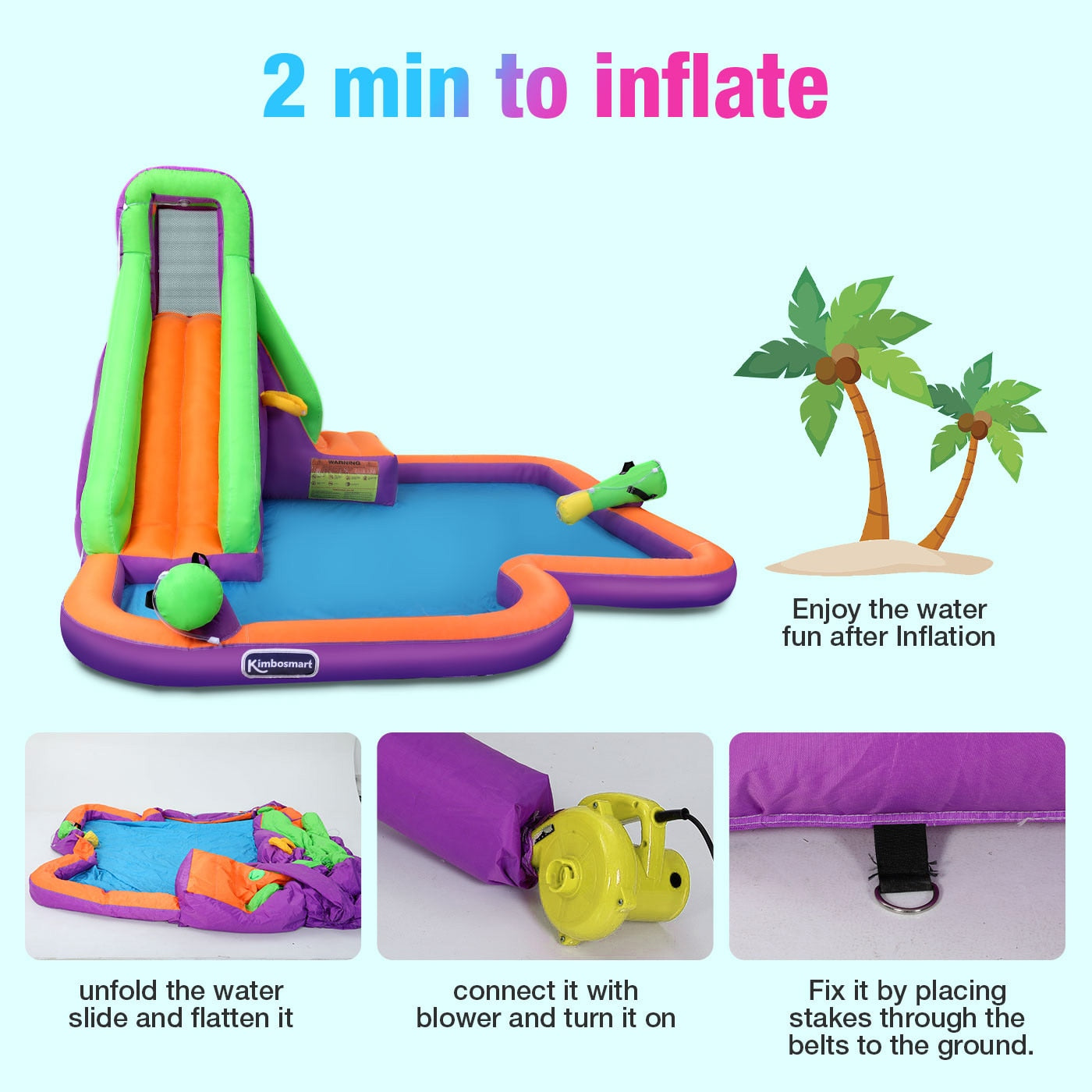 Inflatable Water Slide Jumping Castle w/Blower