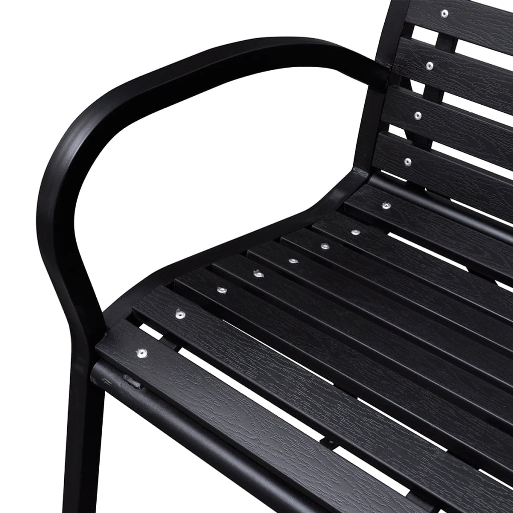 Outdoor Black Steel Bench