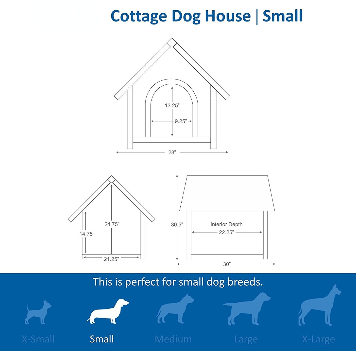 Cottage Style Wooden Dog House S-XL