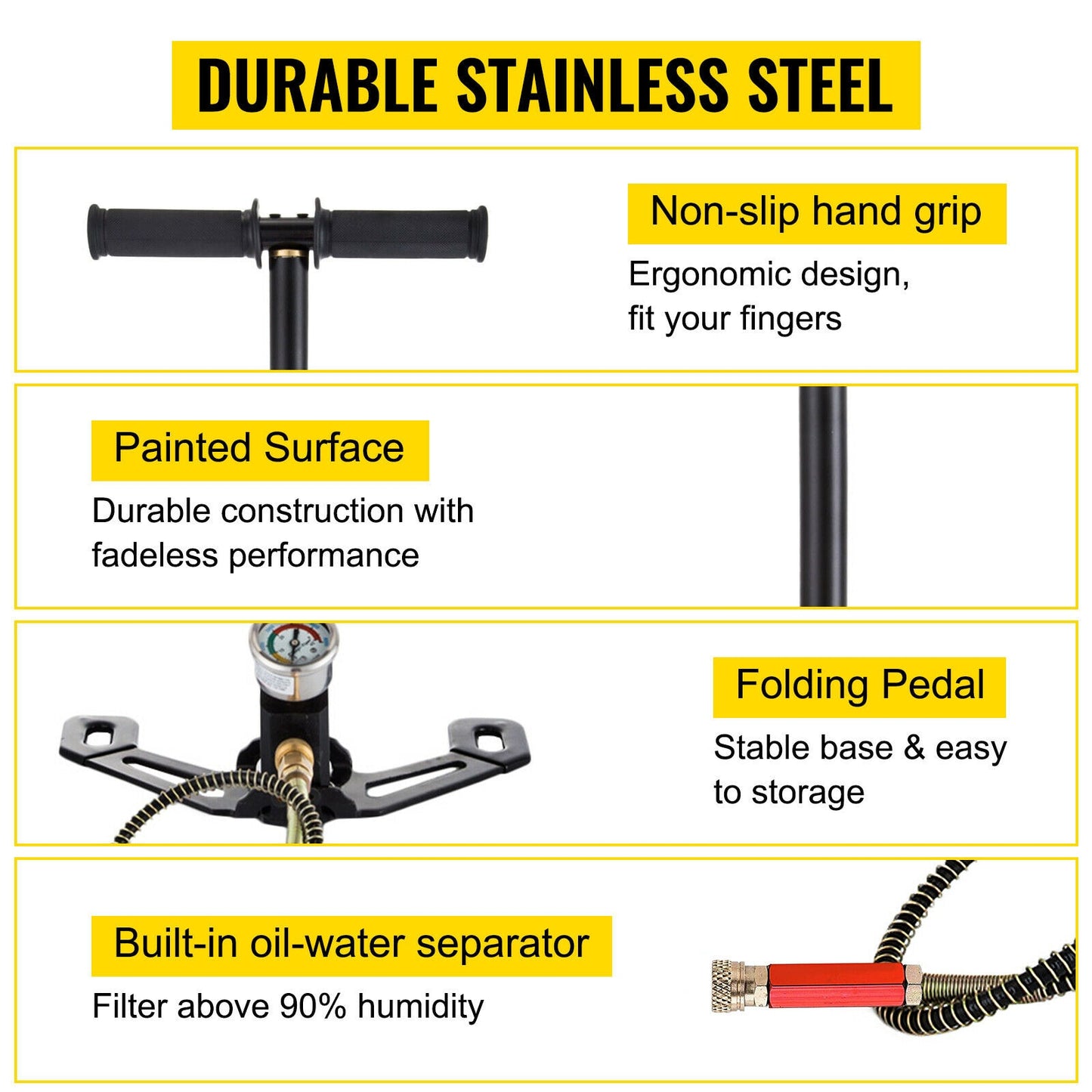 High Pressure Hand  Pump + Pressure Gauge