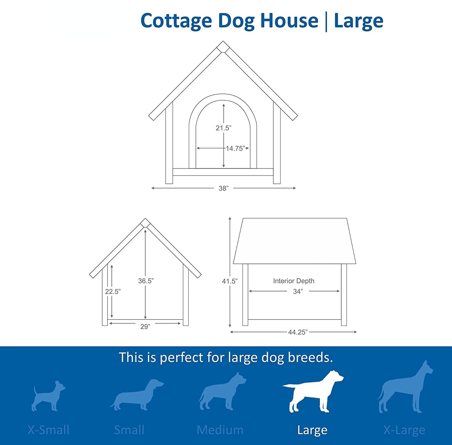 Cottage Style Wooden Dog House S-XL