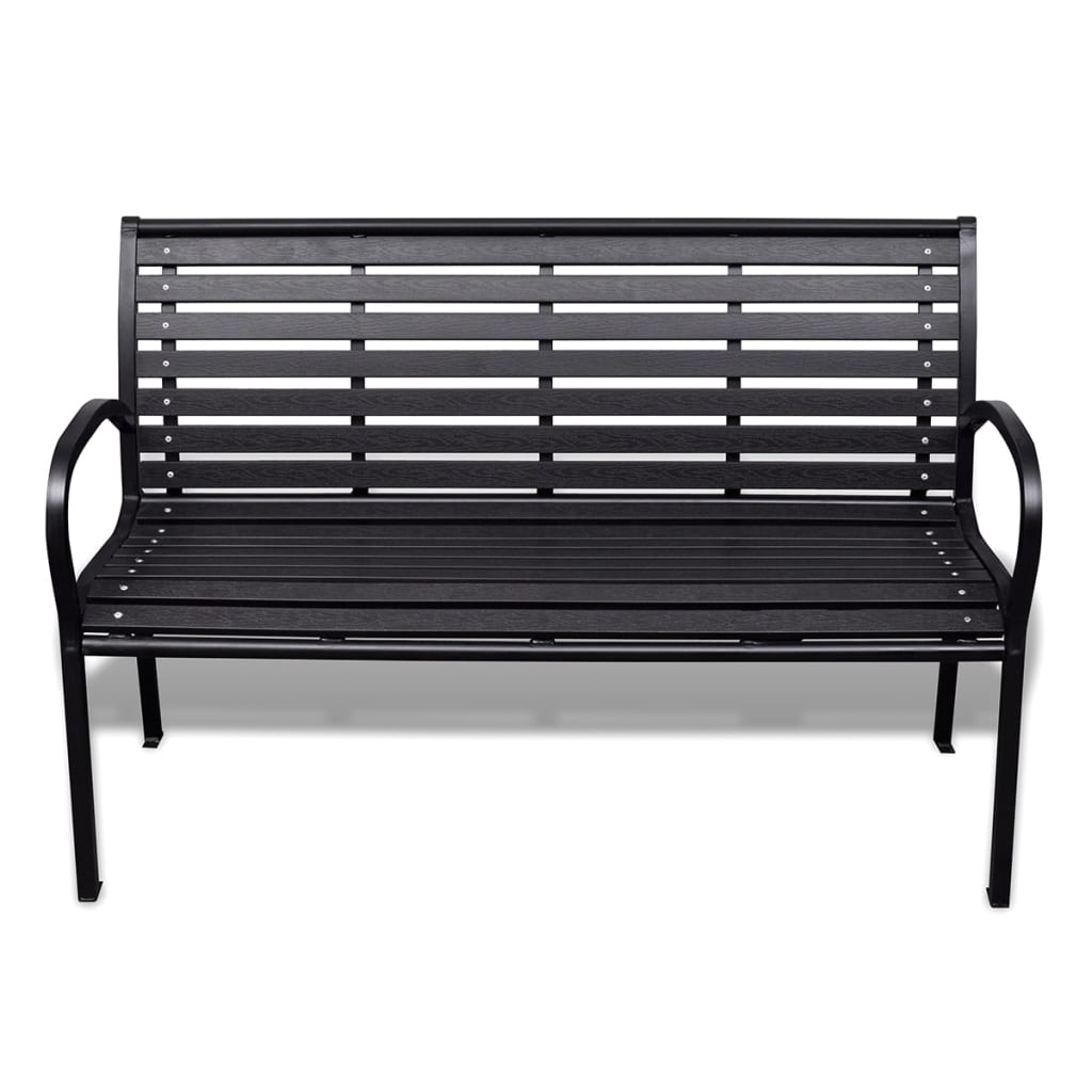 Outdoor Black Steel Bench