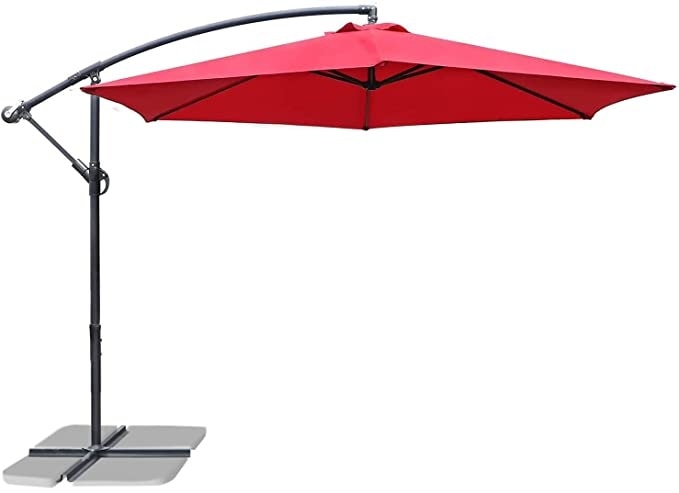 10ft Outdoor Umbrella with Crank and Cross Base