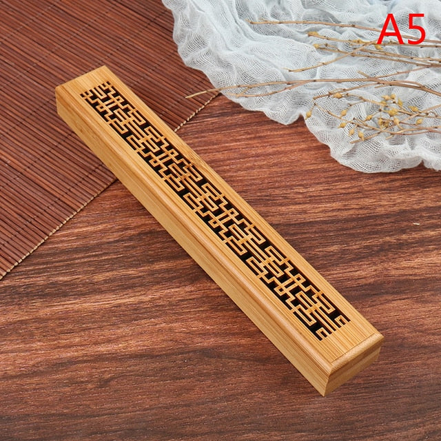 Bamboo Wooden Incense Stick Holder Box