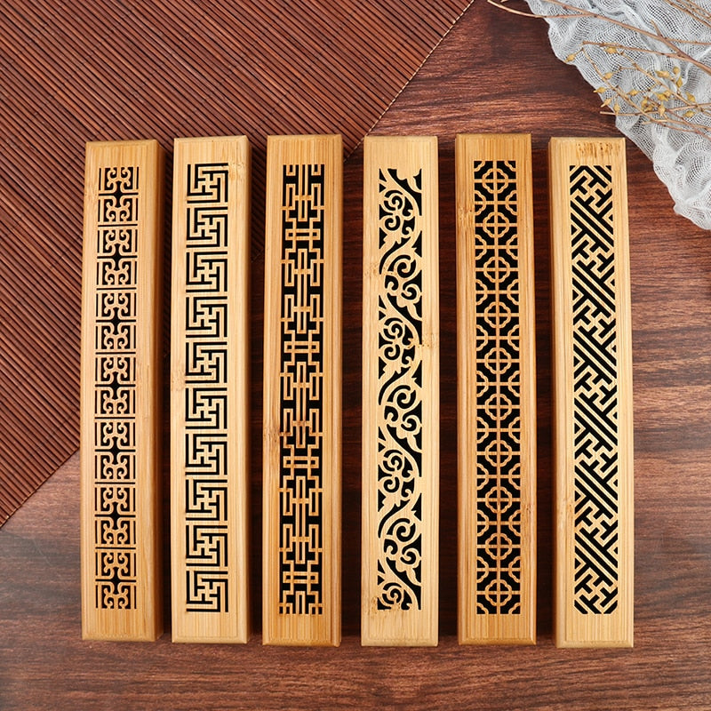 Bamboo Wooden Incense Stick Holder Box