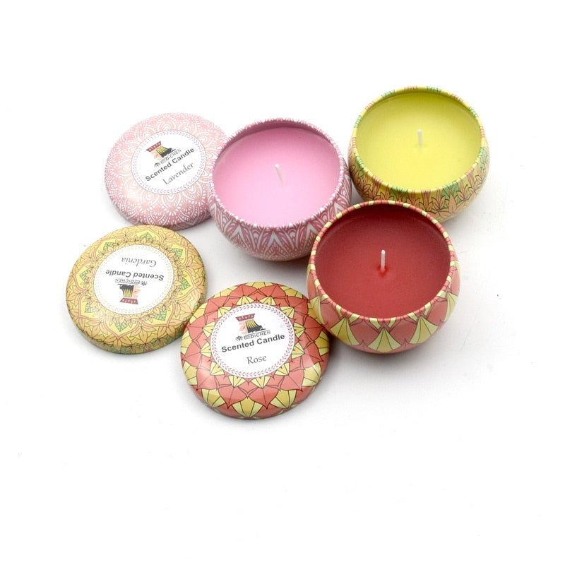 Iron box scented low temperature candles