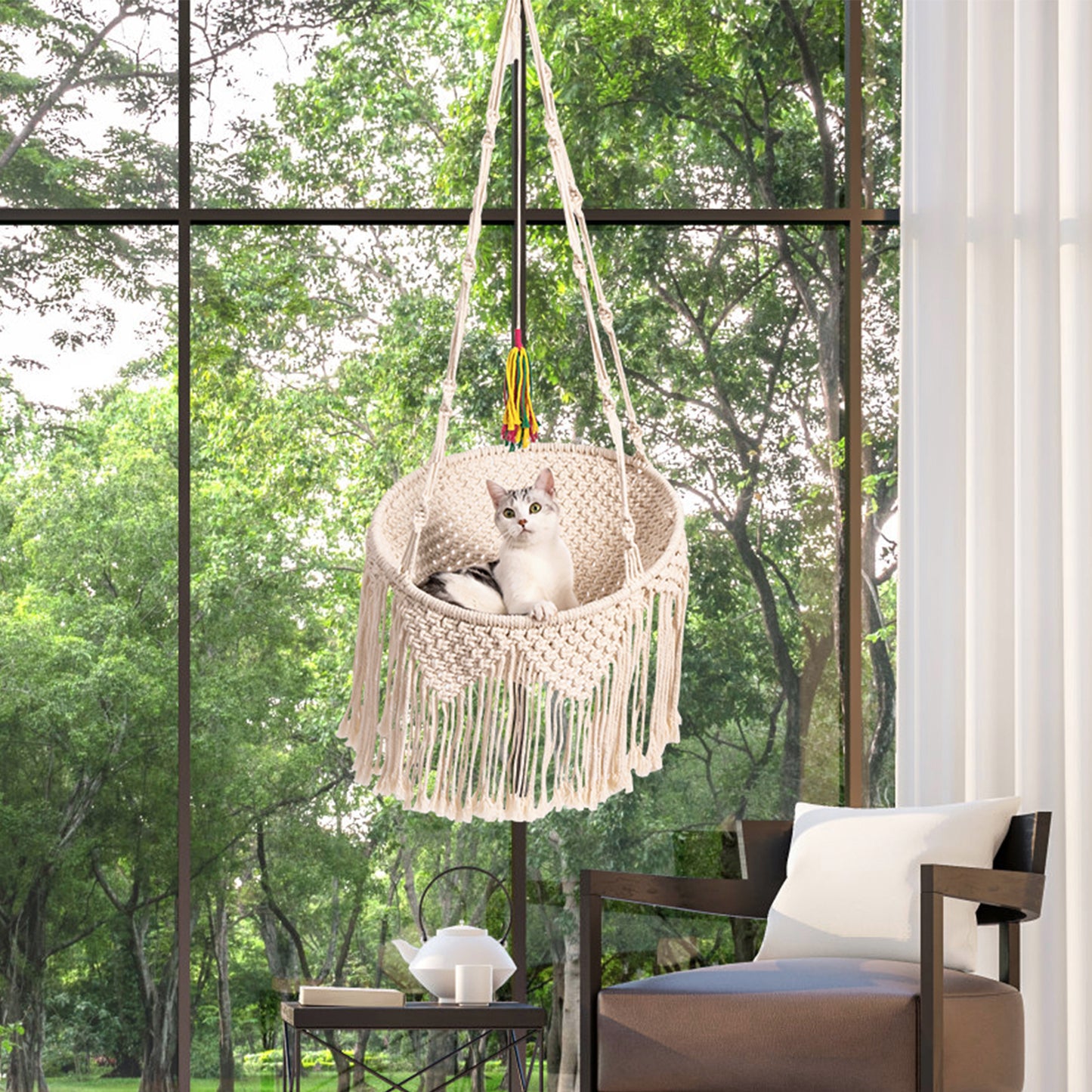 Hanging Hammock Cat Window Perch Bed