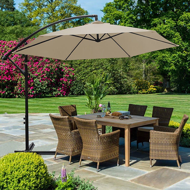 10ft Outdoor Umbrella with Crank and Cross Base