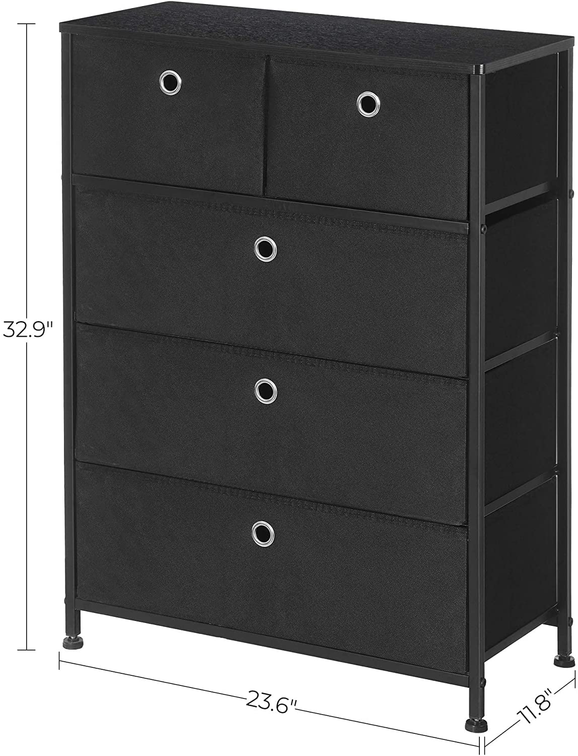 5 Drawer Storage Chest Dresser Fabric