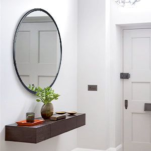 Hanging Black Circle Wall Mirror