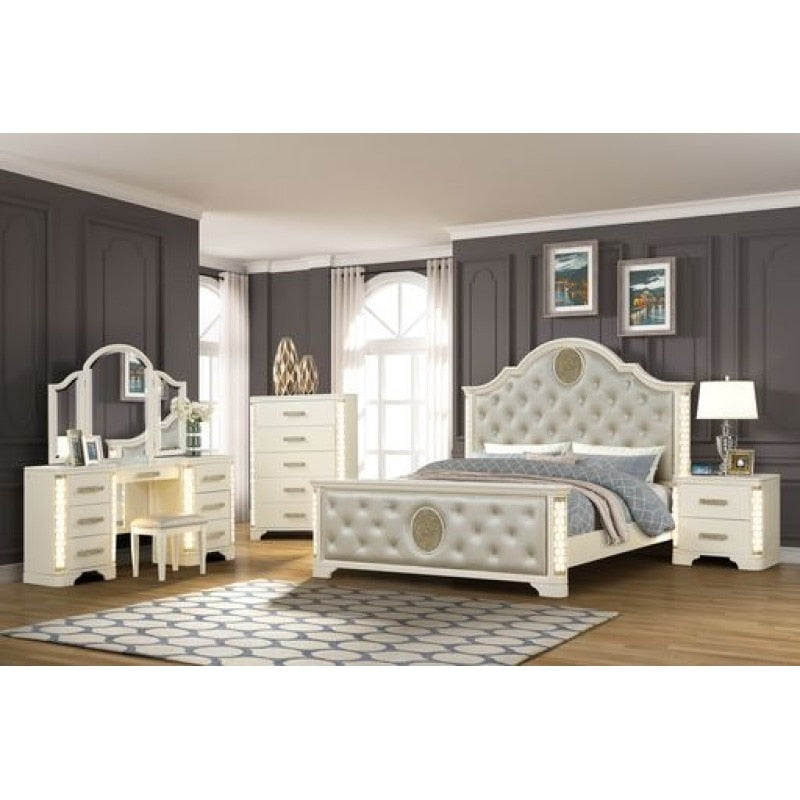 Luxury 4 PCS Bedroom Furniture Queen Set