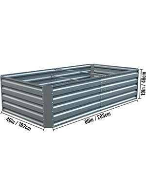 Galvanized Steel Raised Garden Bed Planter Box