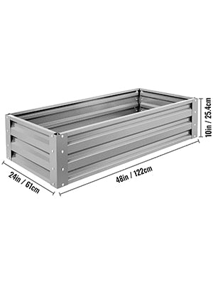 Galvanized Steel Raised Garden Bed Planter Box