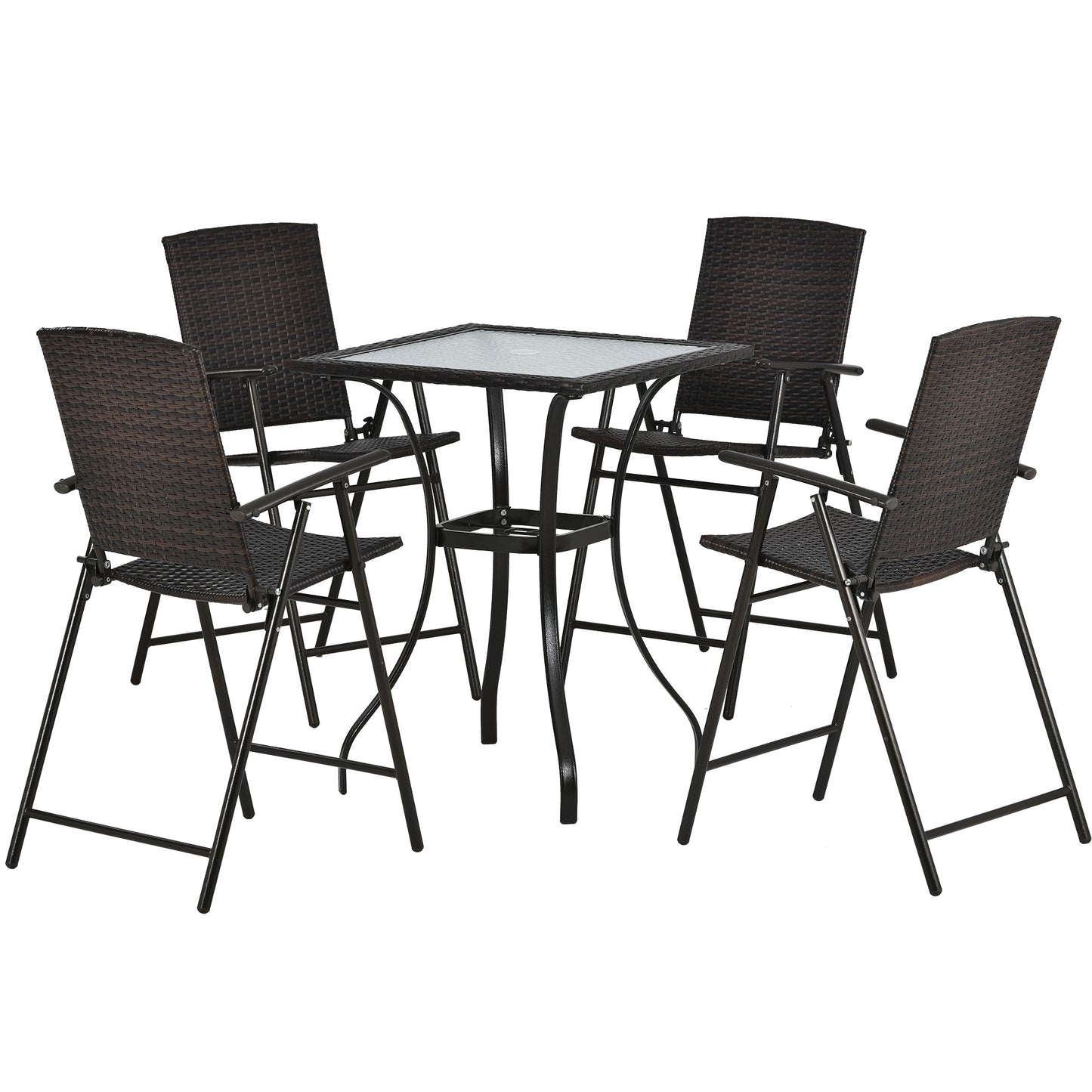 5PC Tall Patio Dining Table Set