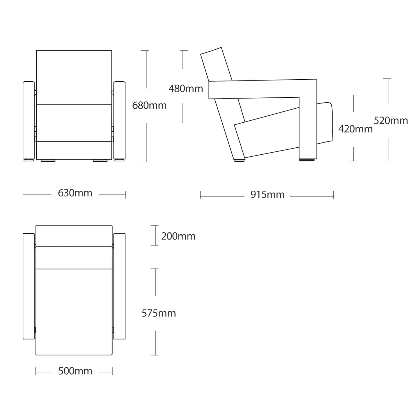 Contemporary Armchair Mid-Century Modern Lounge Furniture