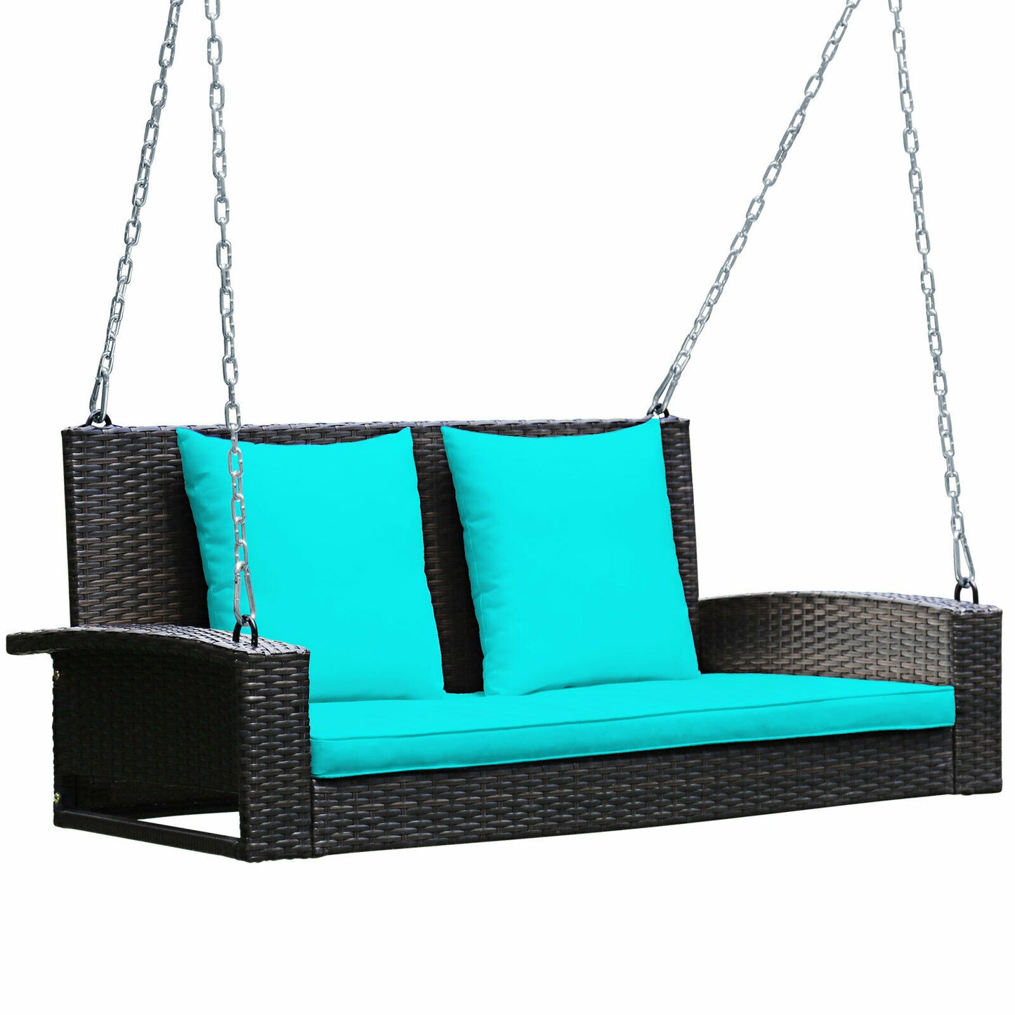 2-Person Patio Rattan Hanging Porch Swing