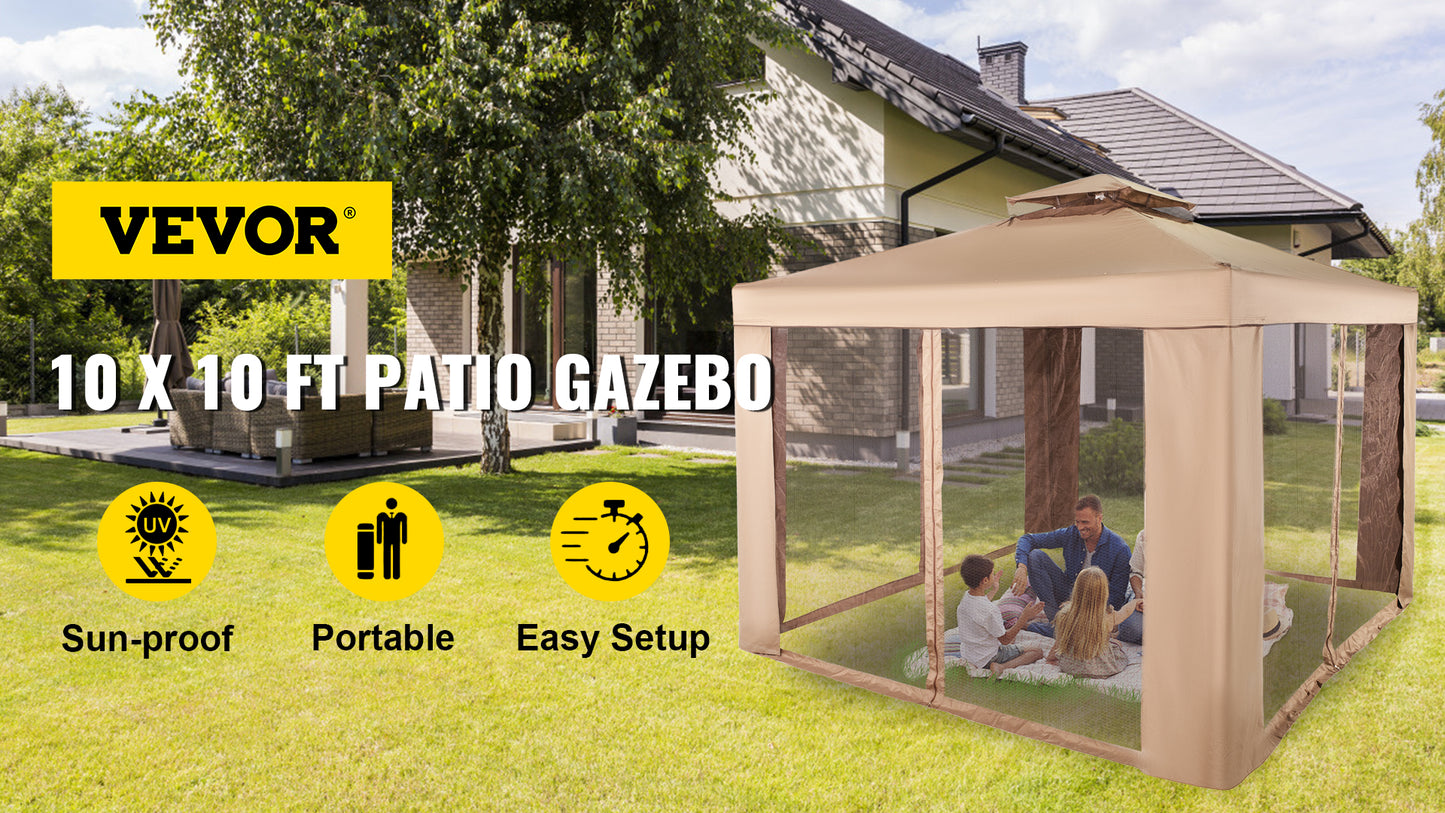 Outdoor Gazebo Canopy Tent W/Netting