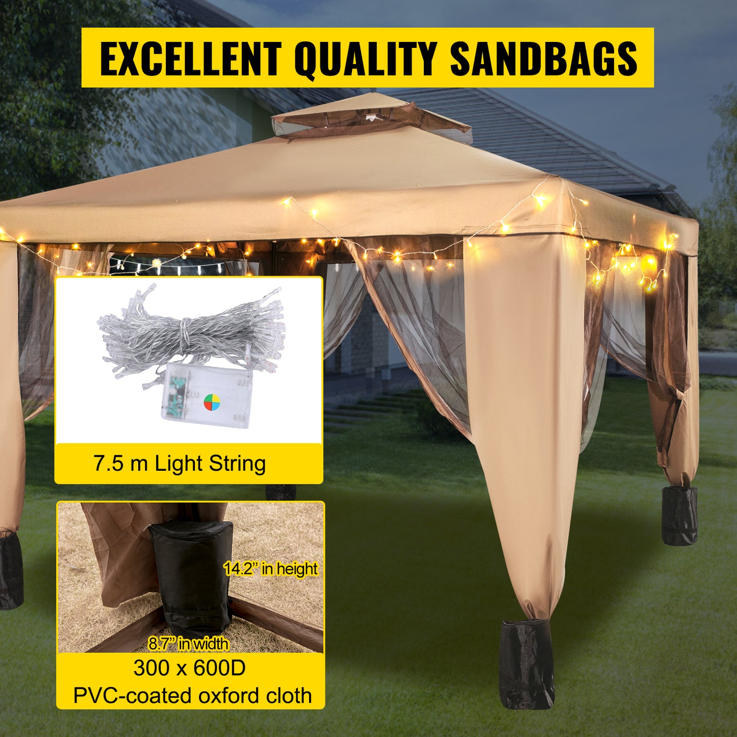 Outdoor Gazebo Canopy Tent W/Netting