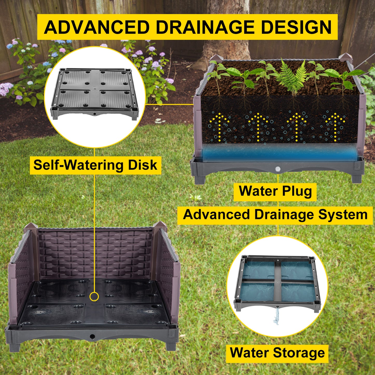 Plastic Raised Garden Beds Flower Box Planter