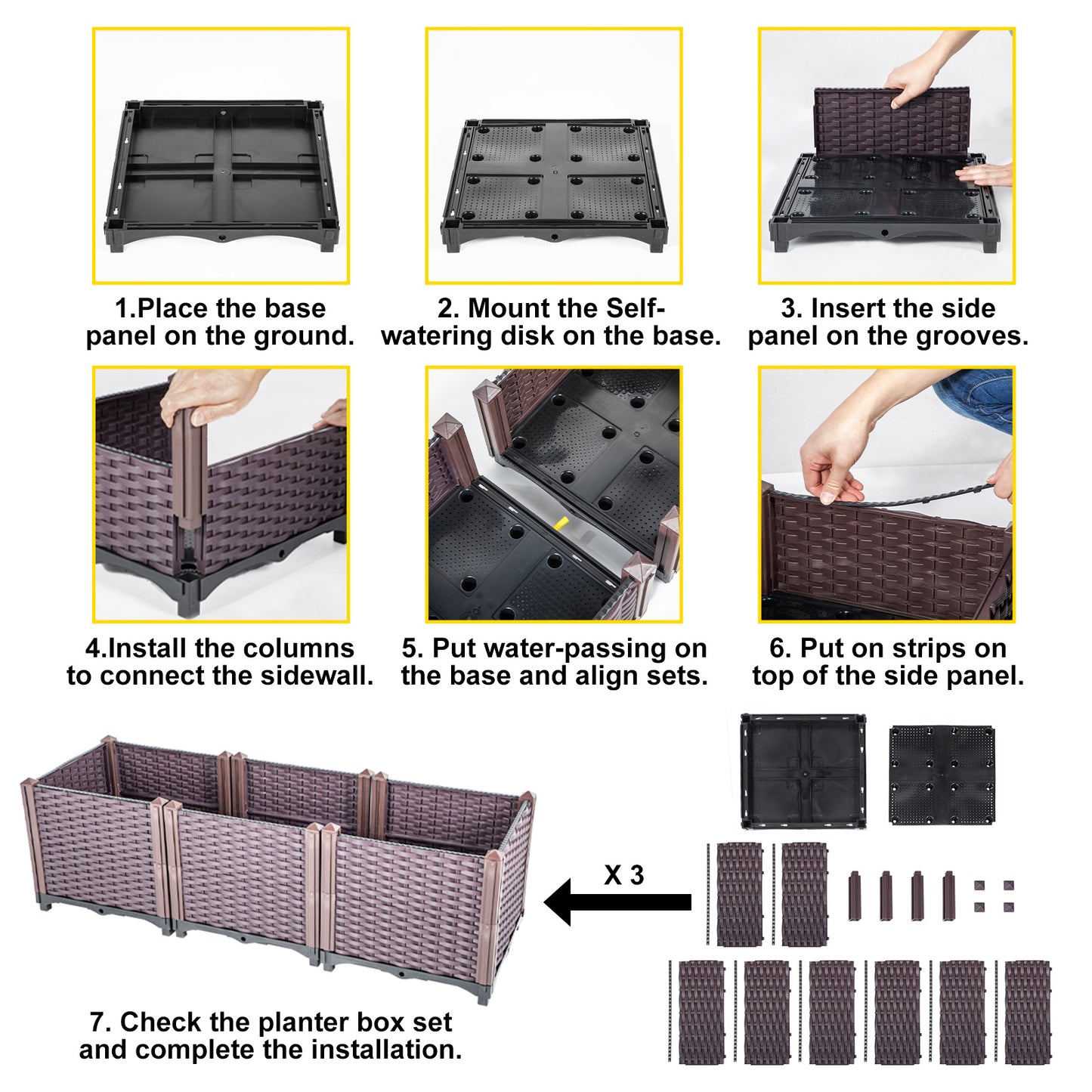 Plastic Raised Garden Beds Flower Box Planter