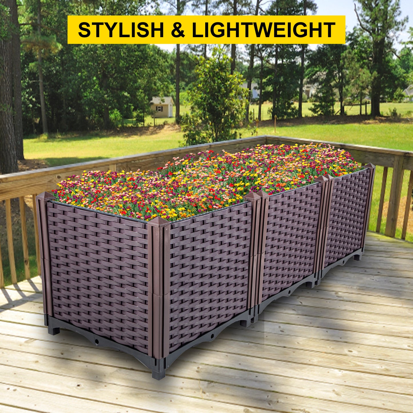 Plastic Raised Garden Beds Flower Box Planter