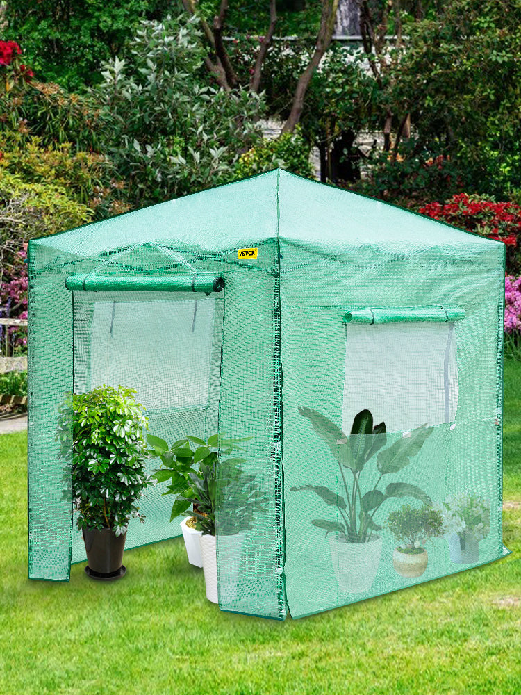 Portable Outdoor Garden Walk-in Greenhouse W/Roll-up Doors